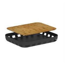 BANDEJA DE SERVIR RETANGULAR LUME PRETO OU