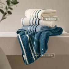 Toalha de banho Fio Penteado Lumina karsten 70cm x 140cm Nutico/ Azul