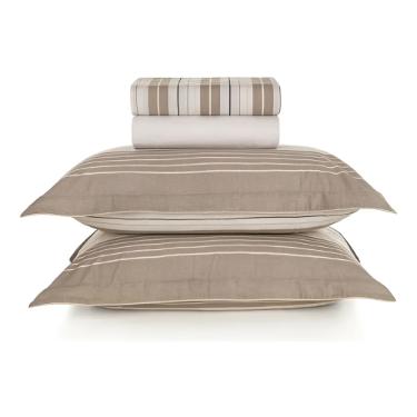 JOGO DE CAMA CASAL 200 FIOS 100% ALGODO DAMIER KARSTEN 240X250CM