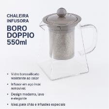 CHALEIRA COM INFUSOR BOROSSILICATO DOPPIO 550ML