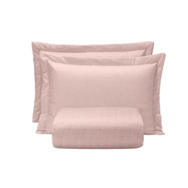 COBRE LEITO CASAL ROSA TULE TOQUE DE ALGODAO HEDRONS