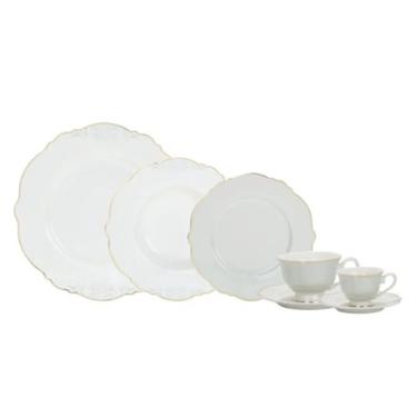 APARELHO JANTAR ROYAL CLASSIC 42P�s NEW BONE CHINA BORDA OURO