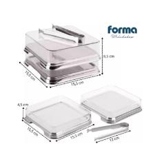 Jogo de porta frios Forma Vision 15,5x15,5cm 3 peas.