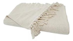 Manta Decorativa Para Sof E Cama King 2,55 X 2,35 Cor Bege