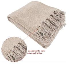 Manta Decorativa Para Sof E Cama King 2,55 X 2,35 Cor Bege