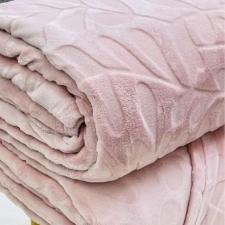 Manta Flannel Habitat Folhas Queen Rosa 2,20m x 2,40m