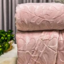 Manta Flannel Habitat Folhas Queen Rosa 2,20m x 2,40m