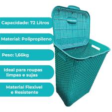 Cesto Organizador para Roupa Telado Rattan em Plstico 72 Litros
