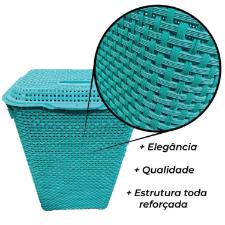 Cesto Organizador para Roupa Telado Rattan em Plstico 72 Litros