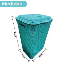 Cesto Organizador para Roupa Telado Rattan em Plstico 72 Litros