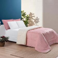 Coberdrom Queen Bia Enxovais Petit Po Dupla Face Manta 2,20x2,40cm Rose