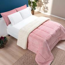 Coberdrom Queen Bia Enxovais Petit Po Dupla Face Manta 2,20x2,40cm Rose
