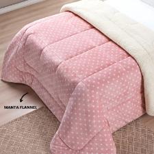 Coberdrom Queen Bia Enxovais Petit Po Dupla Face Manta 2,20x2,40cm Rose