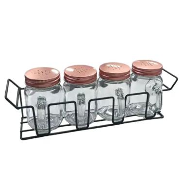 Porta Condimentos 5PCS Lehav Com Suporte Aramado 120ml