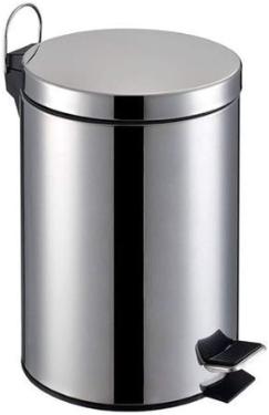 Lixeira Ao Inox Wellmix Redonda 3 Litros Com Pedal Emborrachado