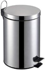 Lixeira Ao Inox Wellmix Redonda 3 Litros Com Pedal Emborrachado