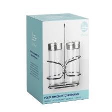 Porta Condimentos Lehav Bergamo 2 Peas 80ml e 1 Suporte