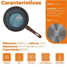 Frigideira Revestimento Nanocermico Granito Granito 20cm - Lehavi
