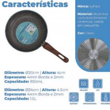 Jogo 2 frigideiras antiaderente Nanocermica Granito Lehav 20cm e 24cm