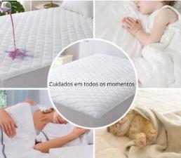 Capa Protetor Colcho Solteiro Impermevel Branco Ultrasonic Realce Premium.