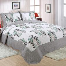 KIT COLCHA CASAL 3 PEAS PATCHWORK MICROFIBRA ISAAC 220X250CM